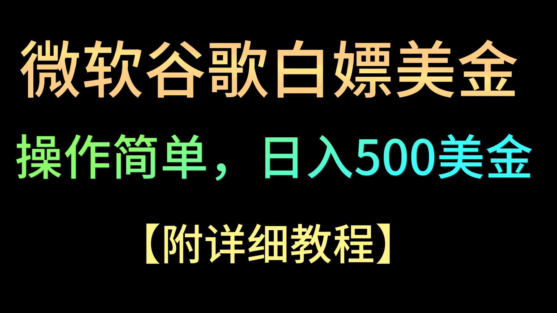 微软谷歌项目3.0，轻松日赚500+美金，操作简单，小白也可轻松入手！-金易项目网