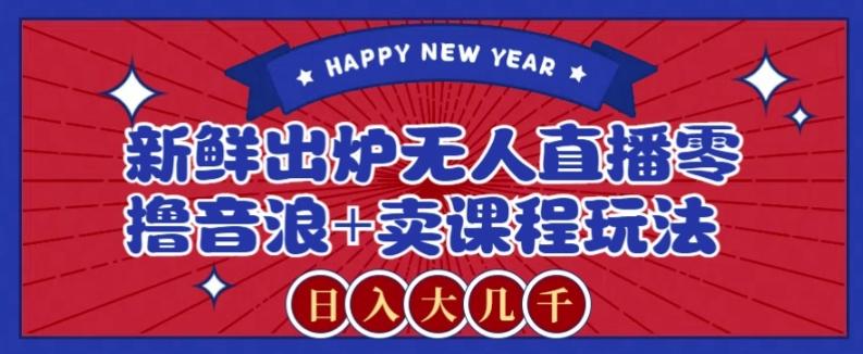 2024最新无人直播零撸音浪+卖课程玩法，日入大几千不是梦【揭秘】-金易项目网