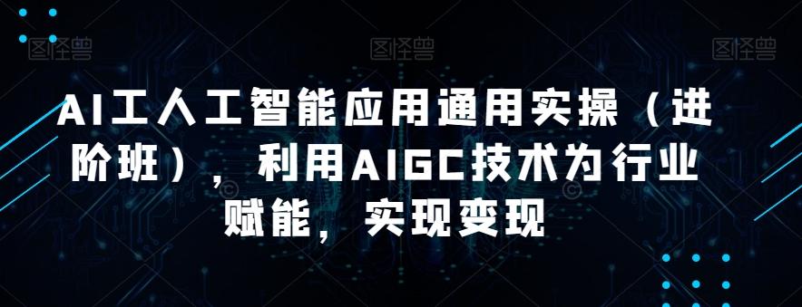 AI工人工智能应用通用实操（进阶班），利用AIGC技术为行业赋能，实现变现-金易项目网