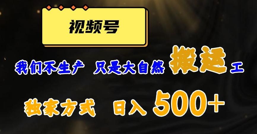 视频号轻松搬运日赚500+，一个1分钟1条原创视频【揭秘】-金易项目网