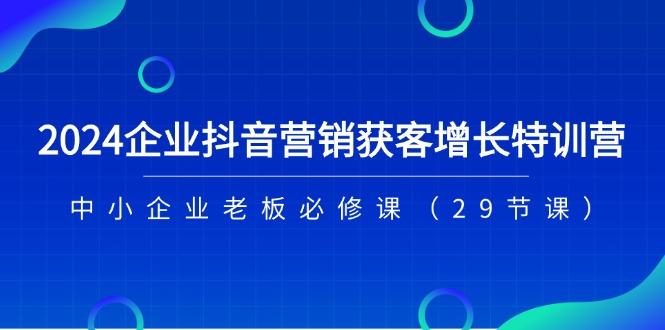 2024企业抖音-营销获客增长特训营，中小企业老板必修课(29节课-金易项目网