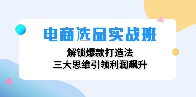 电商选品实战班：解锁爆款打造法，三大思维引领利润飙升-金易项目网