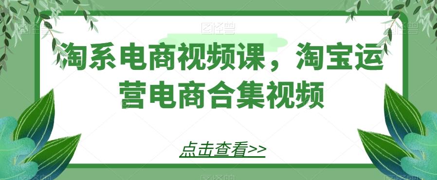淘系电商视频课，淘宝运营电商合集视频-金易项目网