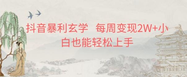 抖音暴利玄学，每周变现2W+小白也能轻松上手-金易项目网