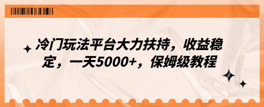 冷门玩法平台大力扶持，收益稳定，一天5000+，保姆级教程（附抖音7天起号法）-金易项目网