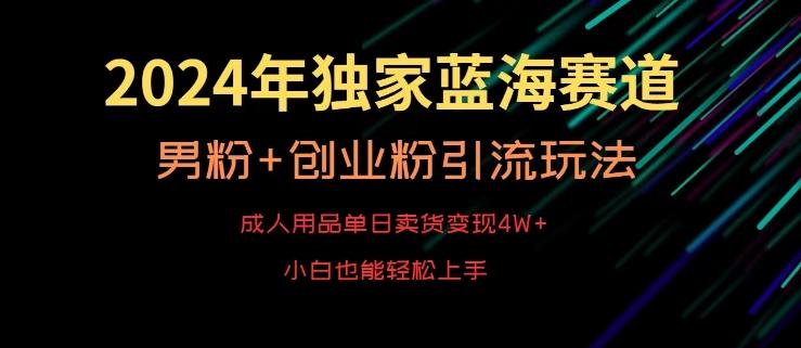2024年独家蓝海赛道，成人用品单日卖货变现4W+，男粉+创业粉引流玩法，不愁搞不到流量【揭秘】-金易项目网