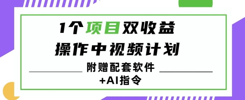 1个项目双收益？操作中视频计划1天最高3100+收益？（附赠配套软件+AI指令）-金易项目网