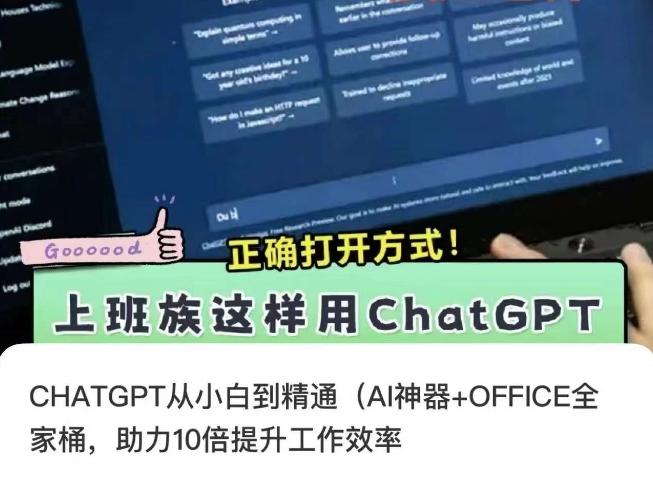 CHATGPT从小白到精通，AI神器+OFFICE全家桶，助力10倍提升工作效率-金易项目网