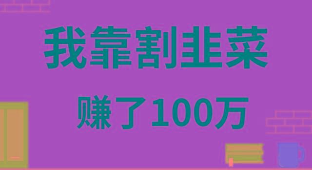 我靠割韭菜赚了 100 万-金易项目网