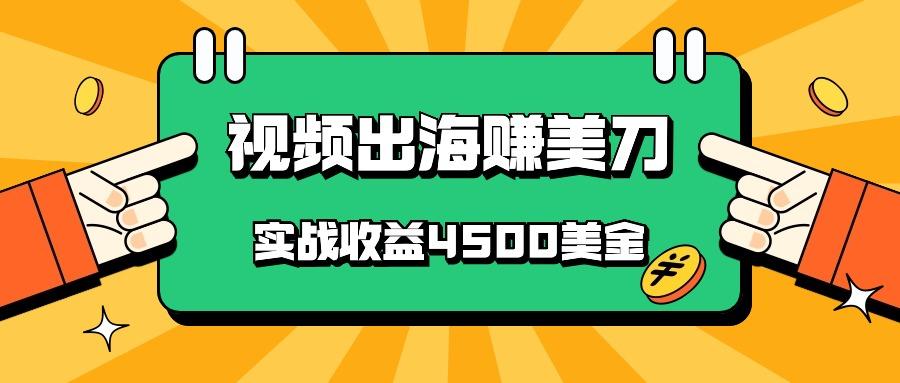国内爆款视频出海赚美刀，实战收益4500美金，批量无脑搬运，无需经验直接上手-金易项目网