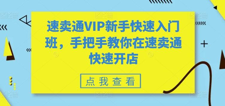 速卖通VIP新手快速入门班，手把手教你在速卖通快速开店-金易项目网