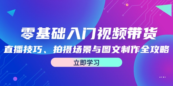 零基础入门视频带货：直播技巧、拍摄场景与图文制作全攻略-金易项目网