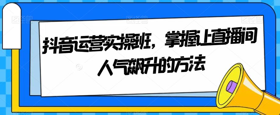 抖音运营实操班，掌握让直播间人气飙升的方法-金易项目网