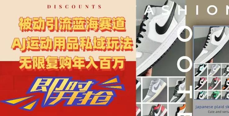 被动引流蓝海赛道，AJ运动用品私域玩法，无限复购年入百万【揭秘】-金易项目网