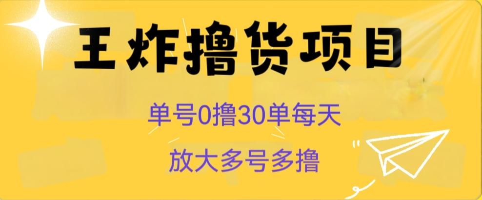 王炸撸货项目，单号0撸30单每天，多号多撸【揭秘】-金易项目网