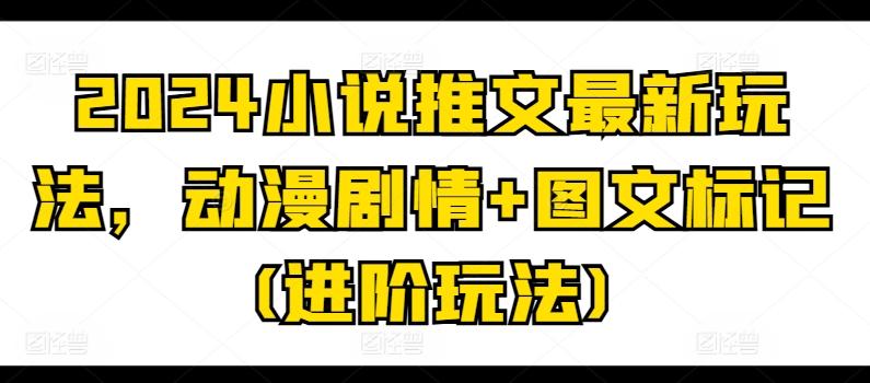 2024小说推文最新玩法，动漫剧情+图文标记(进阶玩法)-金易项目网