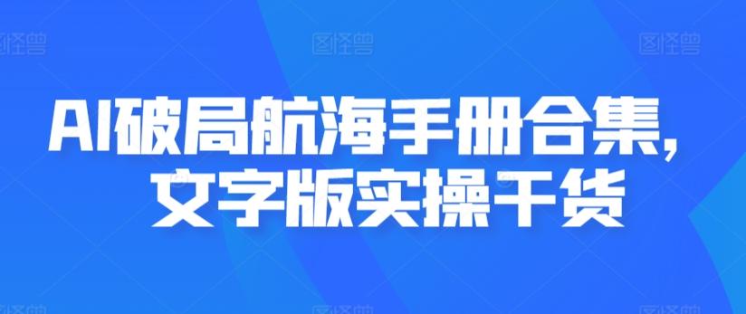 AI破局航海手册合集，文字版实操干货-金易项目网