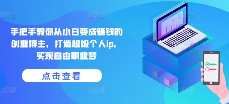 手把手教你从小白变成赚钱的创业博主，打造超级个人ip，实现自由职业梦-金易项目网