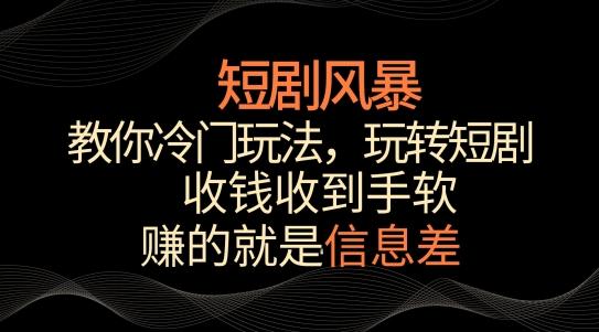短剧风暴，教你冷门玩法，玩转短剧，收钱收到手软【揭秘】-金易项目网