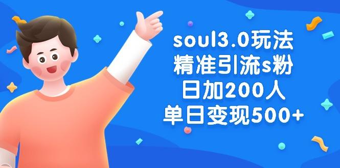 soul3.0玩法精准引流s粉，日加200人单日变现500+-金易项目网