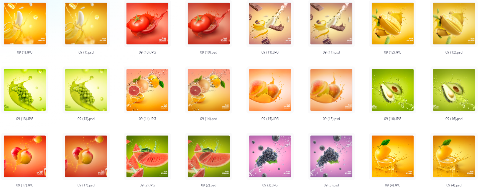 餐饮水果PS模版设计素材17款-金易项目网