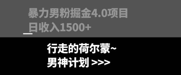 暴力男粉掘金4.0项目不违规不封号无脑复制单人操作日入1000+-金易项目网