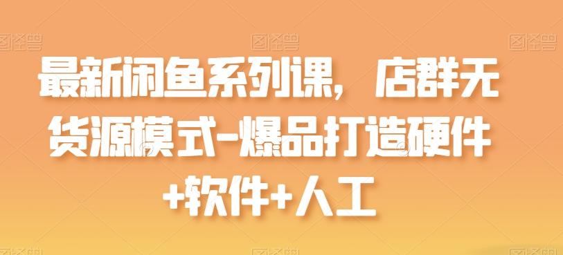 最新闲鱼系列课，店群无货源模式-爆品打造硬件+软件+人工-金易项目网