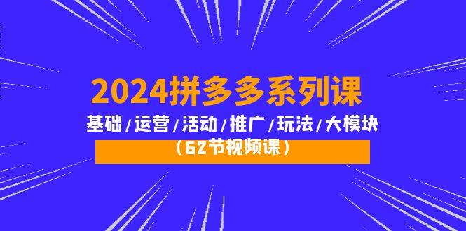 (10019期)2024拼多多系列课：基础/运营/活动/推广/玩法/大模块(62节视频课)-金易项目网