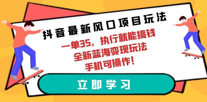 (9948期)抖音最新风口项目玩法，一单35，执行就能搞钱 全新蓝海变现玩法 手机可操作-金易项目网