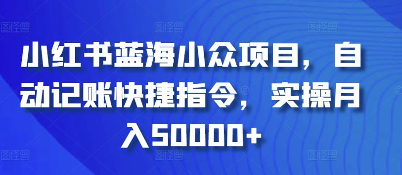 小红书蓝海小众项目，自动记账快捷指令，实操月入50000+【揭秘】-金易项目网
