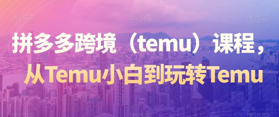 拼多多跨境（temu）课程，从Temu小白到玩转Temu-金易项目网