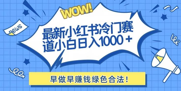 最新小红书冷门赛道日入1000+一部手机小白轻松-金易项目网