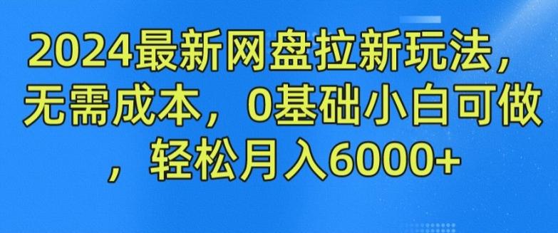 2024最新网盘拉新玩法，无需成本，0基础小白可做，轻松月入6000+【揭秘】-金易项目网