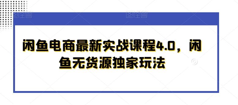 闲鱼电商最新实战课程4.0，闲鱼无货源独家玩法-金易项目网
