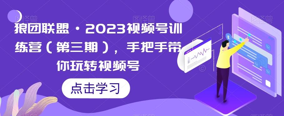 狼团联盟·2023视频号训练营（第三期），手把手带你玩转视频号-金易项目网