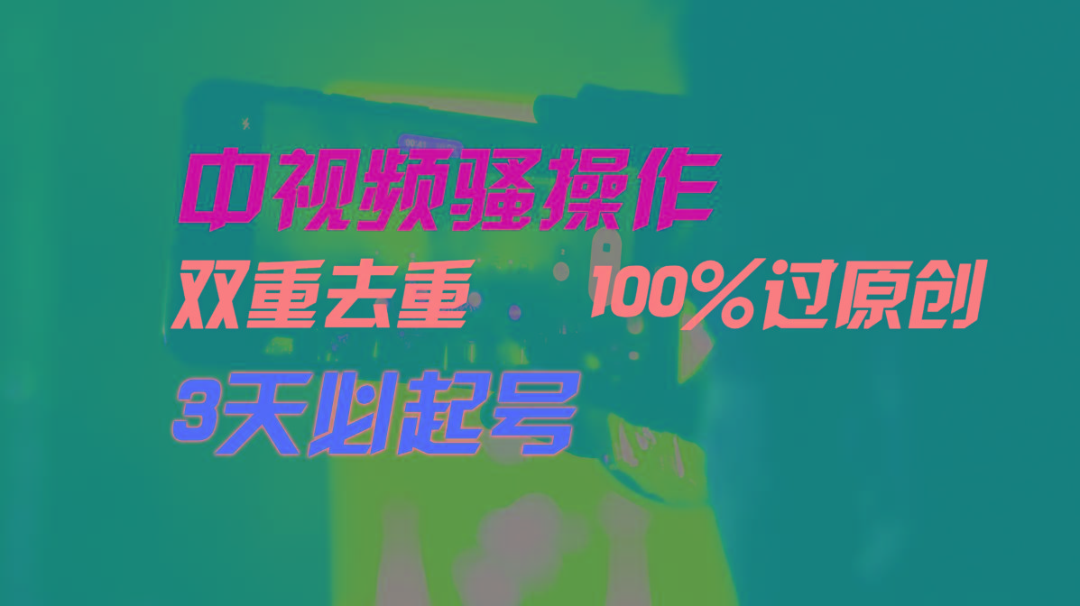 中视频骚操作，双重去重100%过原创，3天比必起号，简单无脑，月入3W+-金易项目网