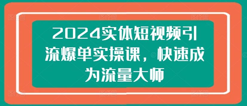 2024实体短视频引流爆单实操课，快速成为流量大师-金易项目网