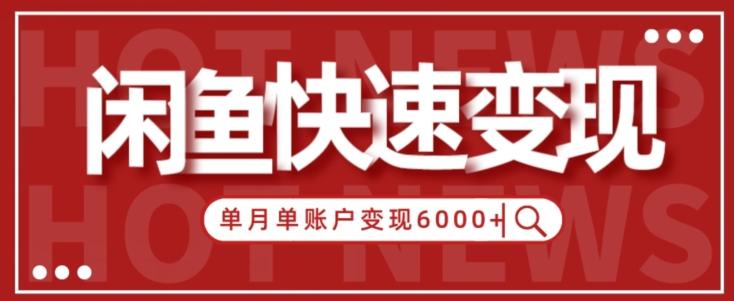 【新手项目】小白快速在闲鱼单月单账号变现6000+的秘密-金易项目网