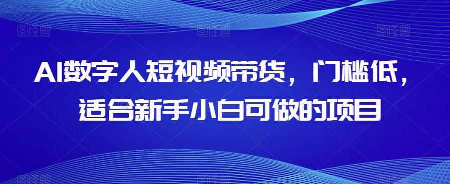 AI数字人短视频带货，门槛低，适合新手小白可做的项目-金易项目网