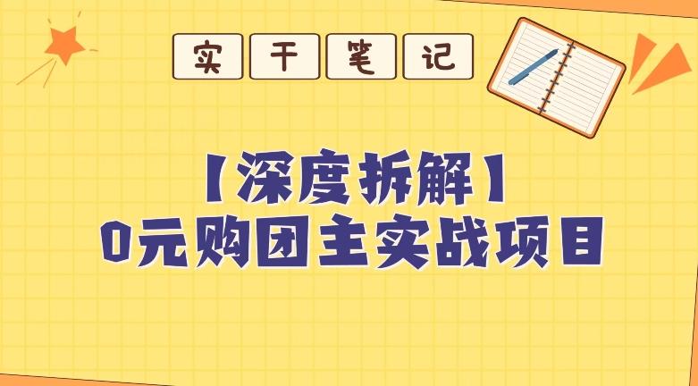 【深度拆解】0元购团主实战教学，适合自用，带人做-金易项目网