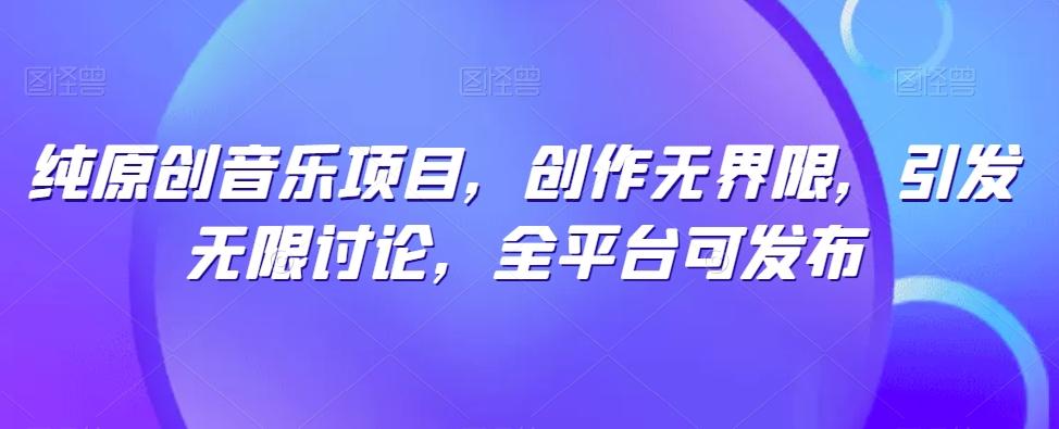 纯原创音乐项目，创作无界限，引发无限讨论，全平台可发布【揭秘】-金易项目网