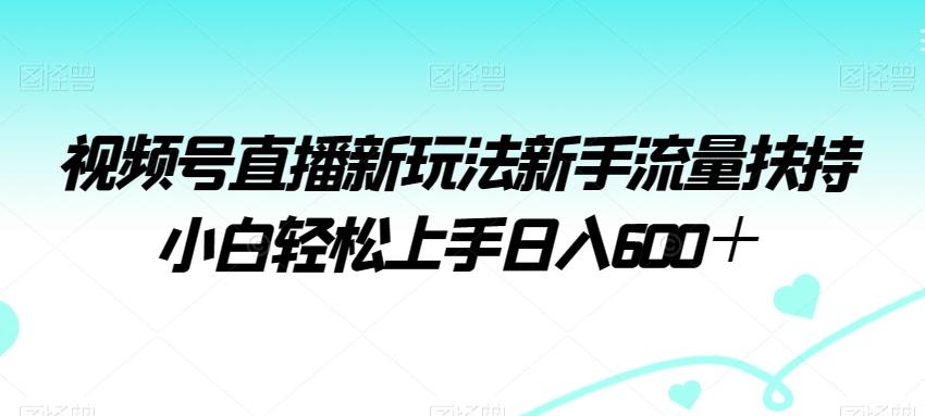 视频号直播新玩法新手流量扶持小白轻松上手日入600＋【揭秘】-金易项目网