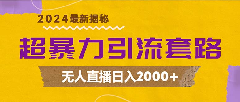 超暴力引流套路，无人直播日入2000+-金易项目网