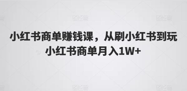 小红书商单赚钱课，从刷小红书到玩小红书商单月入1W+-金易项目网