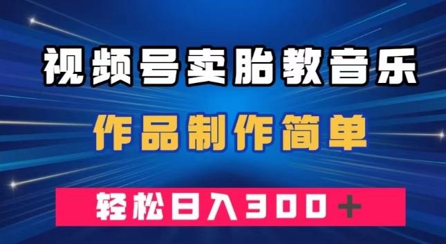 视频号卖胎教音乐，作品制作简单，一单49，轻松日入300＋-金易项目网