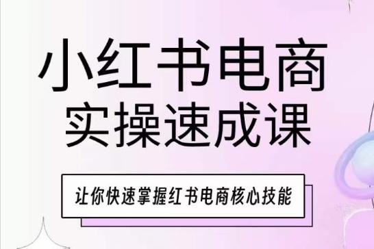小红书电商实操速成课，让你快速掌握红书电商核心技能-金易项目网