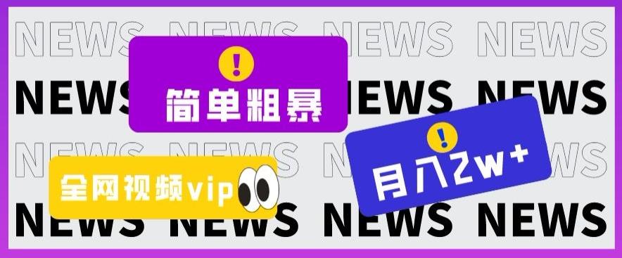 简单粗暴零成本，高回报，全网视频VIP掘金项目，月入2万＋【揭秘】-金易项目网