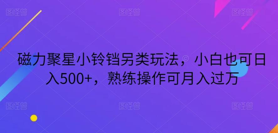 磁力聚星小铃铛另类玩法，小白也可日入500+，熟练操作可月入过万-金易项目网