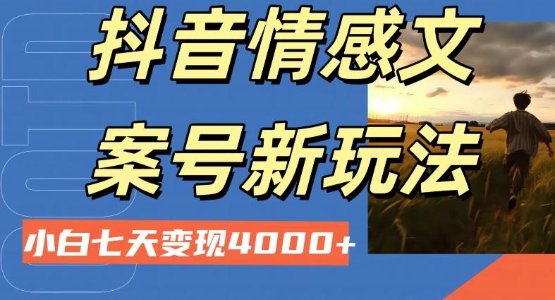 抖音情感文案小白七天变现4000+详细课程-金易项目网