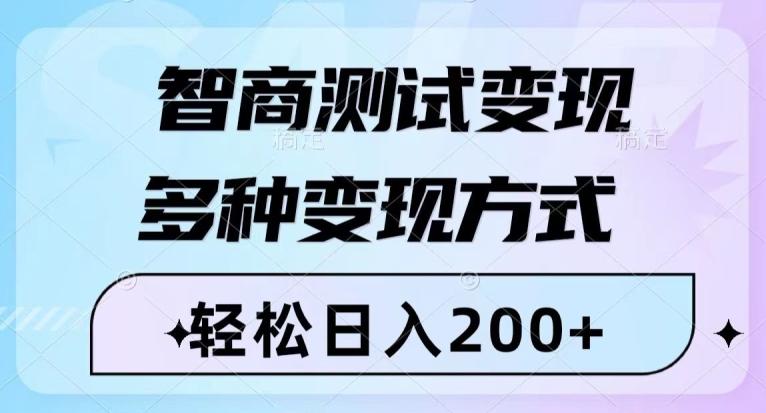 智商测试变现，轻松日入200+，几分钟一个视频，多种变现方式-金易项目网